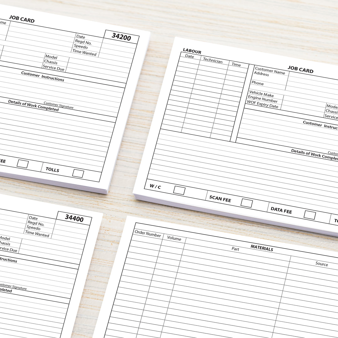 Workshop Job Cards